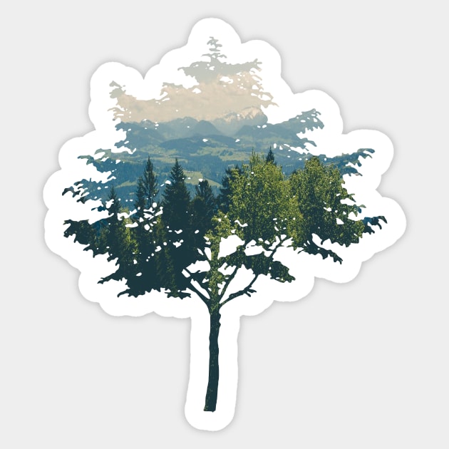 Tree Landscape Cut Out Sticker by shellysom91